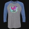 Unisex Triblend Three-Quarter Raglan T-Shirt Thumbnail