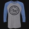 Unisex Triblend Three-Quarter Raglan T-Shirt Thumbnail