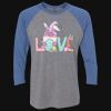 Unisex Triblend Three-Quarter Raglan T-Shirt Thumbnail
