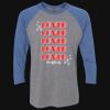 Unisex Triblend Three-Quarter Raglan T-Shirt Thumbnail