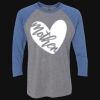 Unisex Triblend Three-Quarter Raglan T-Shirt Thumbnail
