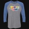 Unisex Triblend Three-Quarter Raglan T-Shirt Thumbnail