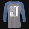 Unisex Triblend Three-Quarter Raglan T-Shirt Thumbnail
