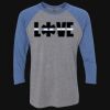 Unisex Triblend Three-Quarter Raglan T-Shirt Thumbnail