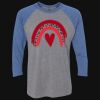 Unisex Triblend Three-Quarter Raglan T-Shirt Thumbnail