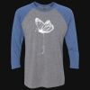 Unisex Triblend Three-Quarter Raglan T-Shirt Thumbnail