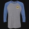 Unisex Triblend Three-Quarter Raglan T-Shirt Thumbnail