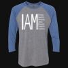 Unisex Triblend Three-Quarter Raglan T-Shirt Thumbnail