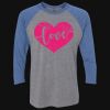 Unisex Triblend Three-Quarter Raglan T-Shirt Thumbnail