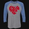 Unisex Triblend Three-Quarter Raglan T-Shirt Thumbnail
