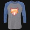 Unisex Triblend Three-Quarter Raglan T-Shirt Thumbnail