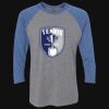 Unisex Triblend Three-Quarter Raglan T-Shirt Thumbnail