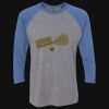 Unisex Triblend Three-Quarter Raglan T-Shirt Thumbnail